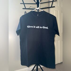 Inspirational Black Tee with White Text